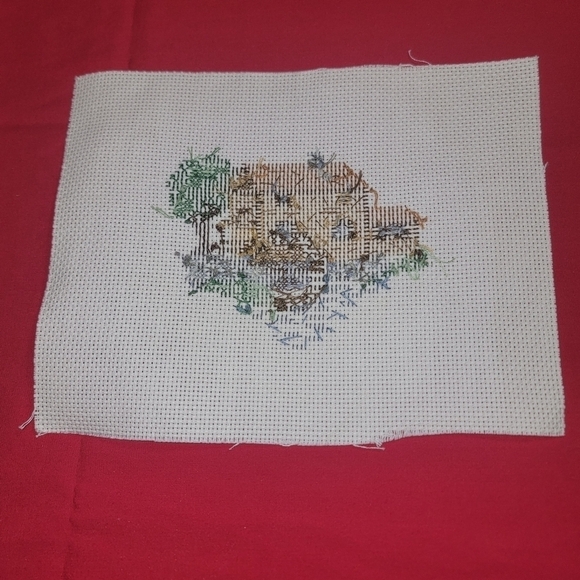Cross-stitch handmade water building scene.  Just needs a frame. - Picture 2 of 3